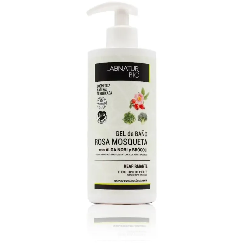 Labnatur bio gel de baño rosa mosqueta algas brocoli 450ml | Farmacia Barata