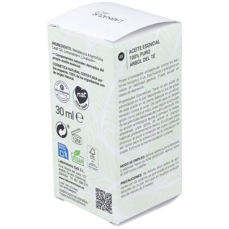 Arbol del te aceite esencial 30ml. bio | Farmacia Barata