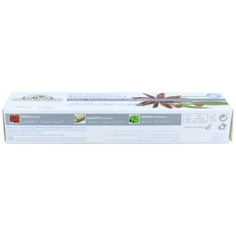 Corpore sano dentifrico blanqueante anis eucalipto y menta 75ml | Farmacia Barata