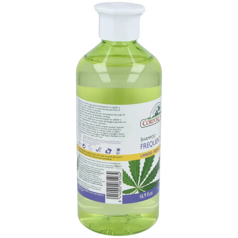 Corpore sano champú uso frecuente lino y cañamo 500ml | Farmacia Barata