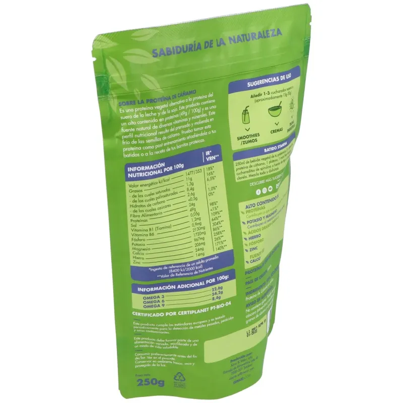 Proteina de cañamo superalimento 250gr. bio | Farmacia Barata