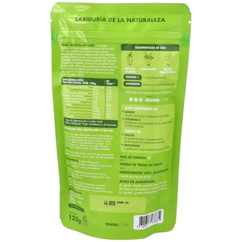 Hierba de trigo superalimento 125gr. bio | Farmacia Barata Hierba de trigo superalimento 125gr. bio | Farmacia Barata