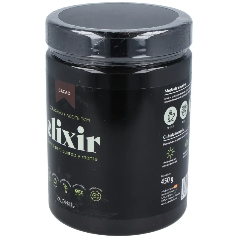 Paleobull elixir colageno+aceitetcm chocolat 450gr | Farmacia Barata