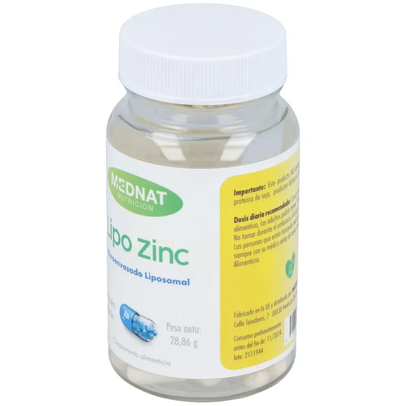 Mednat lipo zinc 60caps | Farmacia Barata