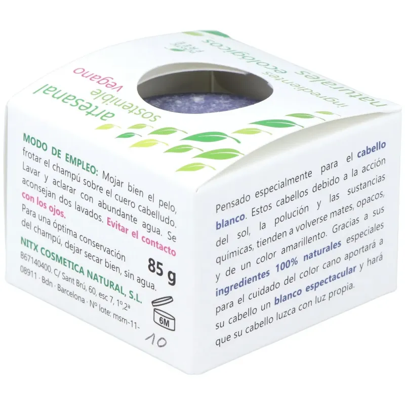 Nitx champú sólido cabellos blancos 85g | Farmacia Barata