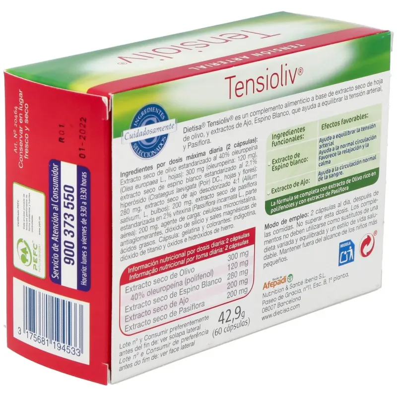 Dietisa tensioliv 60cáps | Farmacia Barata