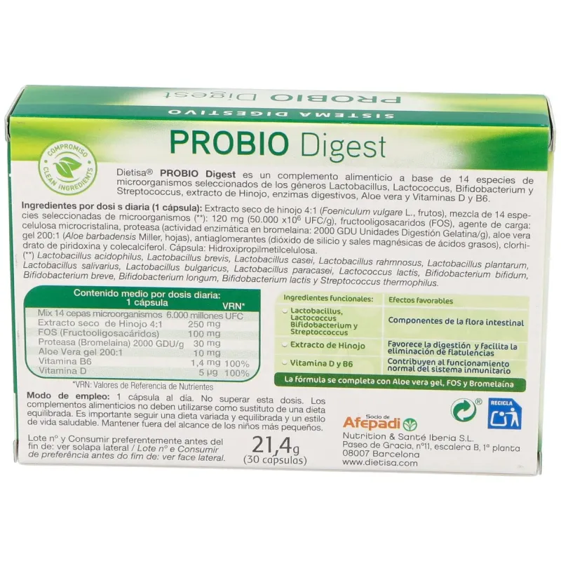 Dietisa probio digest 30cáps | Farmacia Barata Dietisa probio digest 30cáps | Farmacia Barata