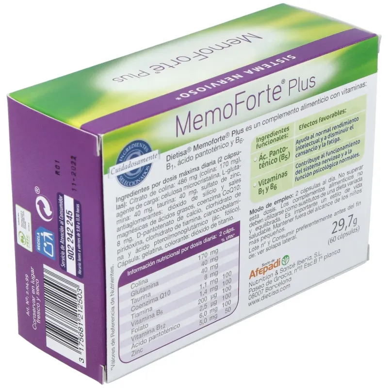 Dietisa memoforte plus 60cap | Farmacia Barata Dietisa memoforte plus 60cap | Farmacia Barata