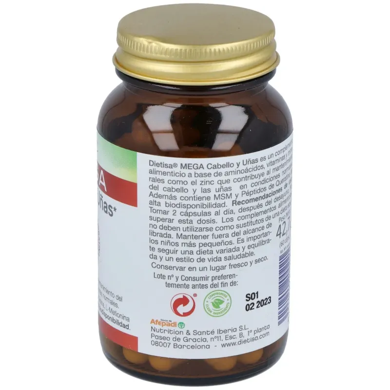 Dietisa mega cabello y uñas 60caps | Farmacia Barata