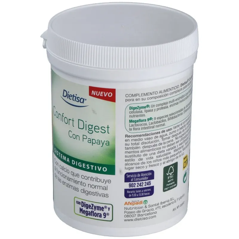 Dietisa confort digest con papaya 180g | Farmacia Barata