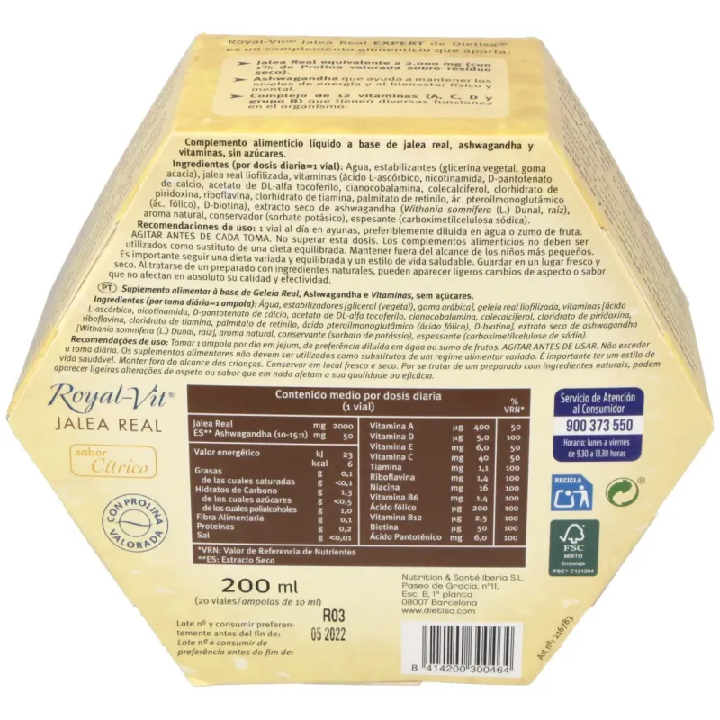 Jalea real royal vit expert sin azucar 20viales | Farmacia Barata Jalea real royal vit expert sin azucar 20viales | Farmacia Barata