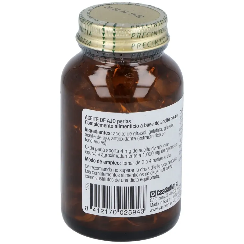 Santiveri aceite de ajo perlas 115 | Farmacia Barata