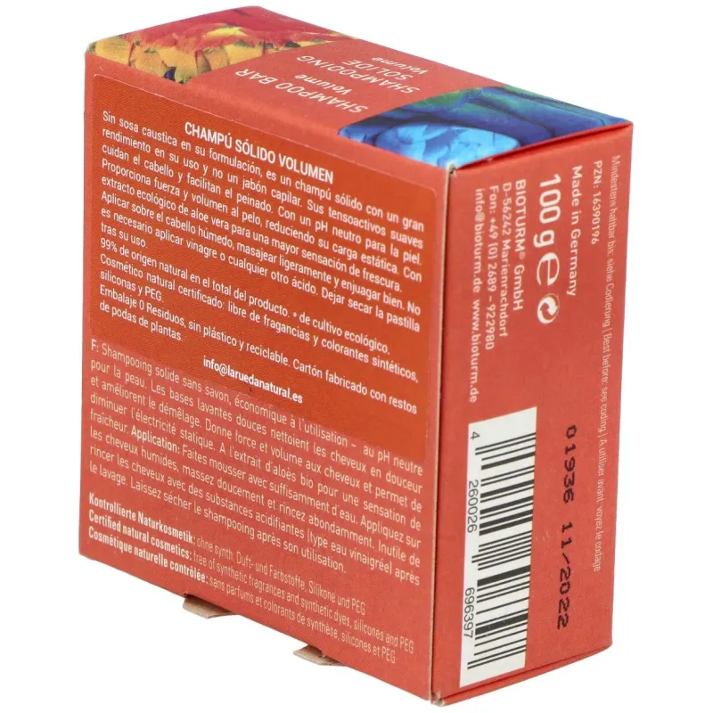 Champu solido volumen 100gr. | Farmacia Barata