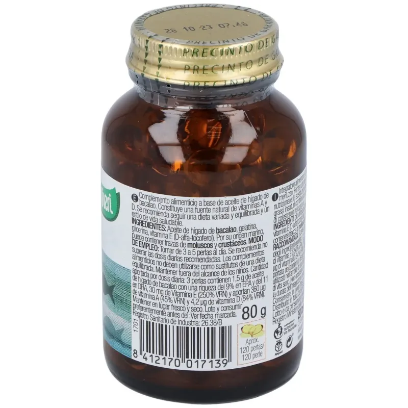 Santiveri aceite higado bacalao 120perl | Farmacia Barata