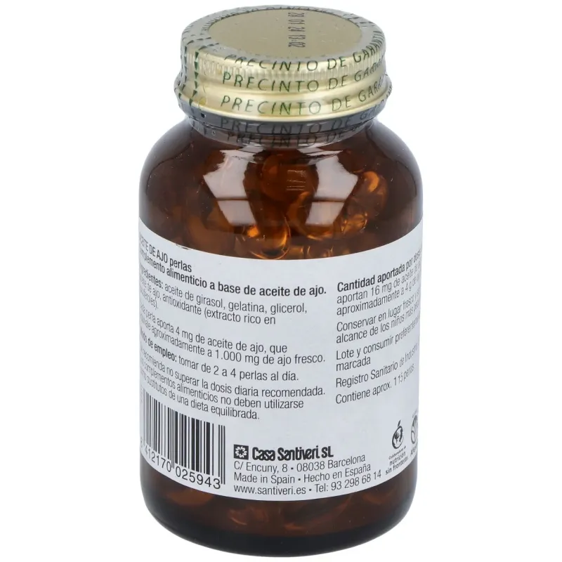 Santiveri aceite de ajo perlas 115 | Farmacia Barata