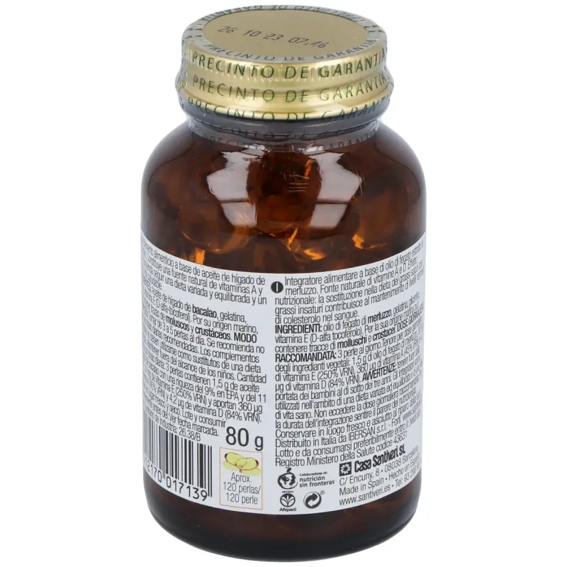 Santiveri aceite higado bacalao 120perl | Farmacia Barata