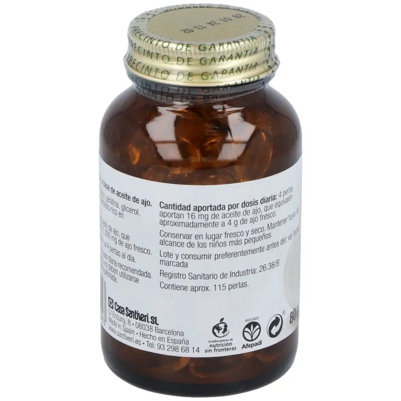 Santiveri aceite de ajo perlas 115 | Farmacia Barata
