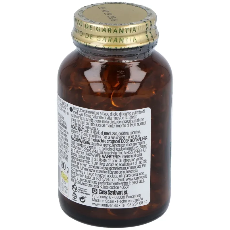 Santiveri aceite higado bacalao 120perl | Farmacia Barata