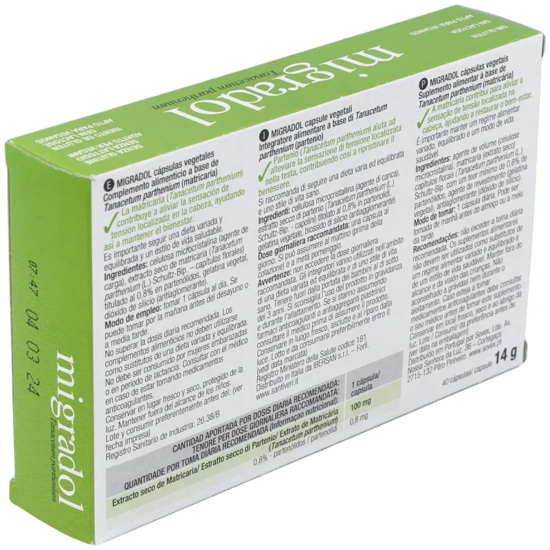 Santiveri migradol (tanacetum) capsulas | Farmacia Barata