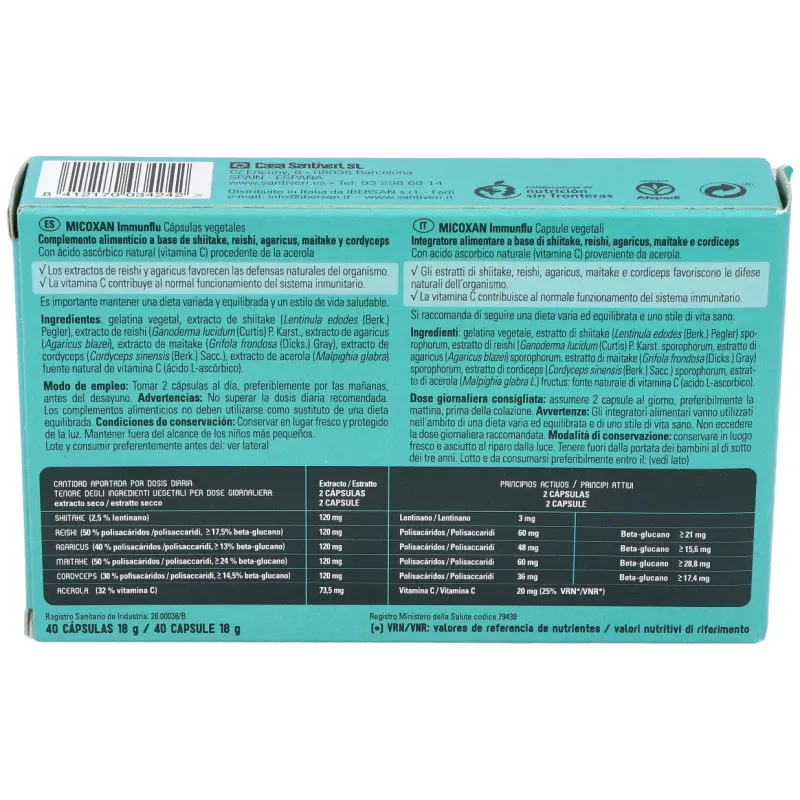 Santiveri micosan immunflu 40caps | Farmacia Barata