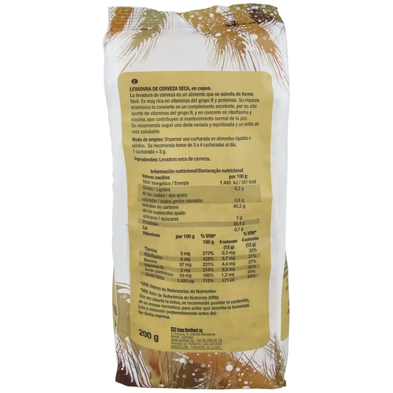 Santiveri levadura de cerveza en copos 200g | Farmacia Barata