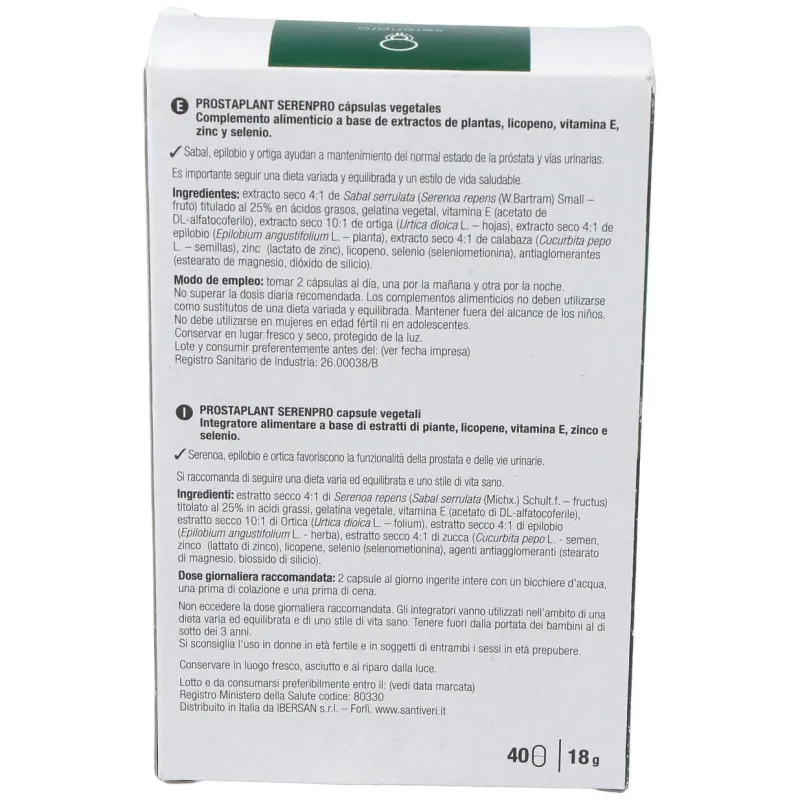 Santiveri prostaplan serenpro 40cap | Farmacia Barata