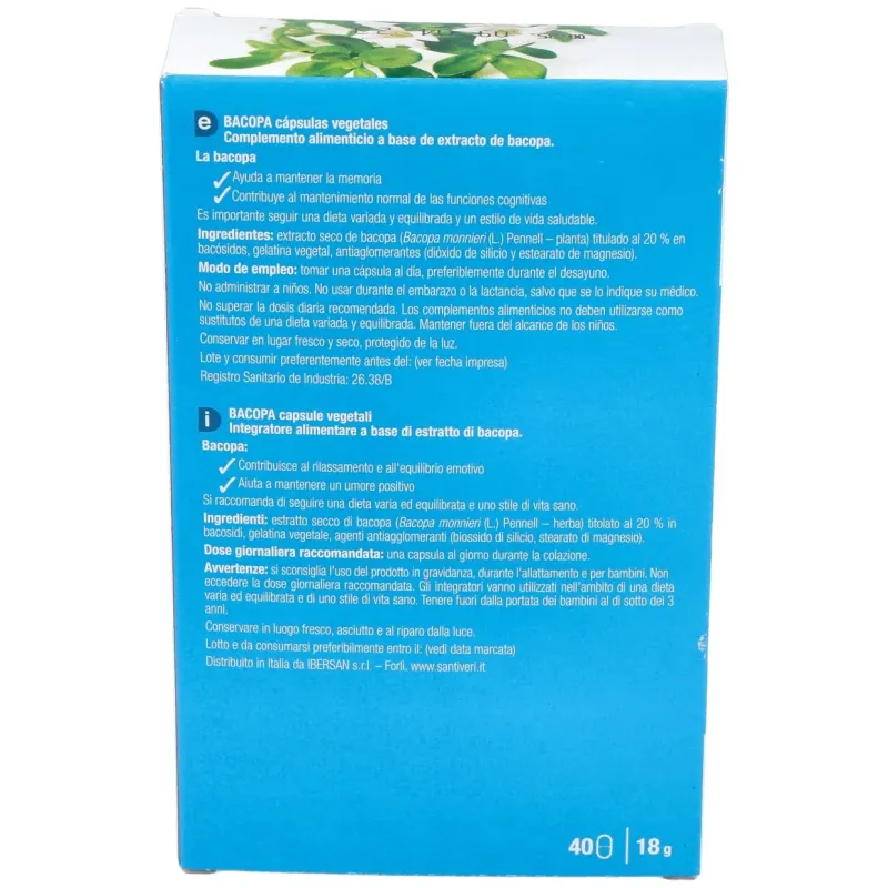 Santiveri plantas fit bacopa 40caps | Farmacia Barata Santiveri plantas fit bacopa 40caps | Farmacia Barata