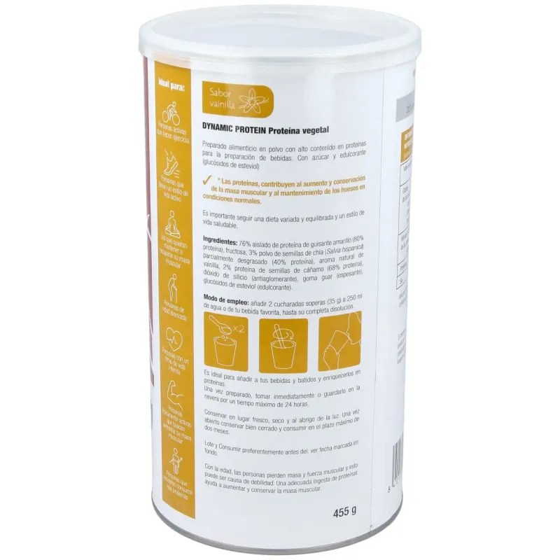 Dynamic proteina vegetal vainilla 455gr. | Farmacia Barata