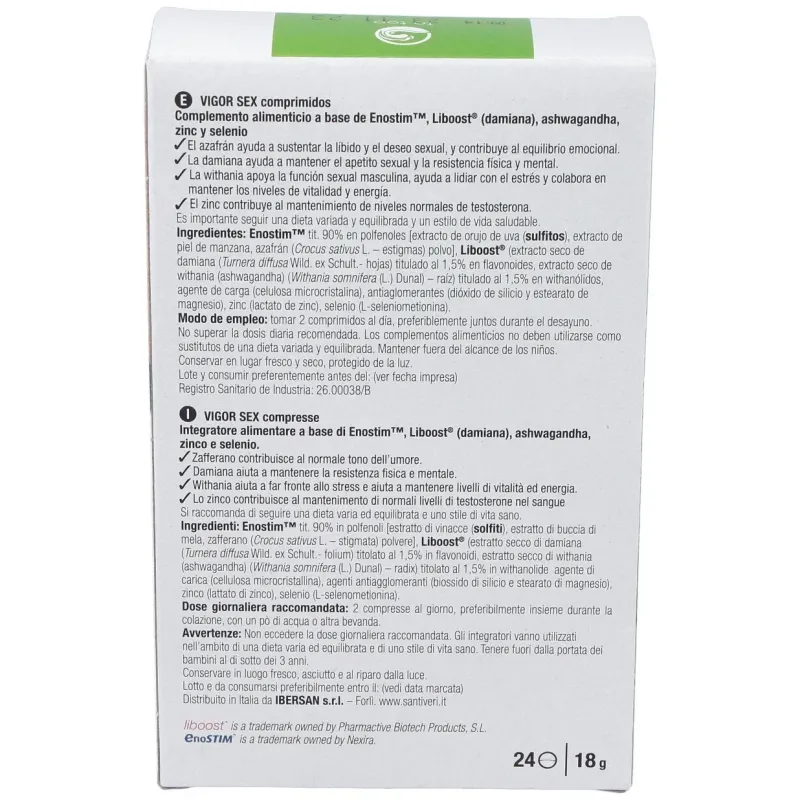 Santiveri vigor sex 24comp | Farmacia Barata