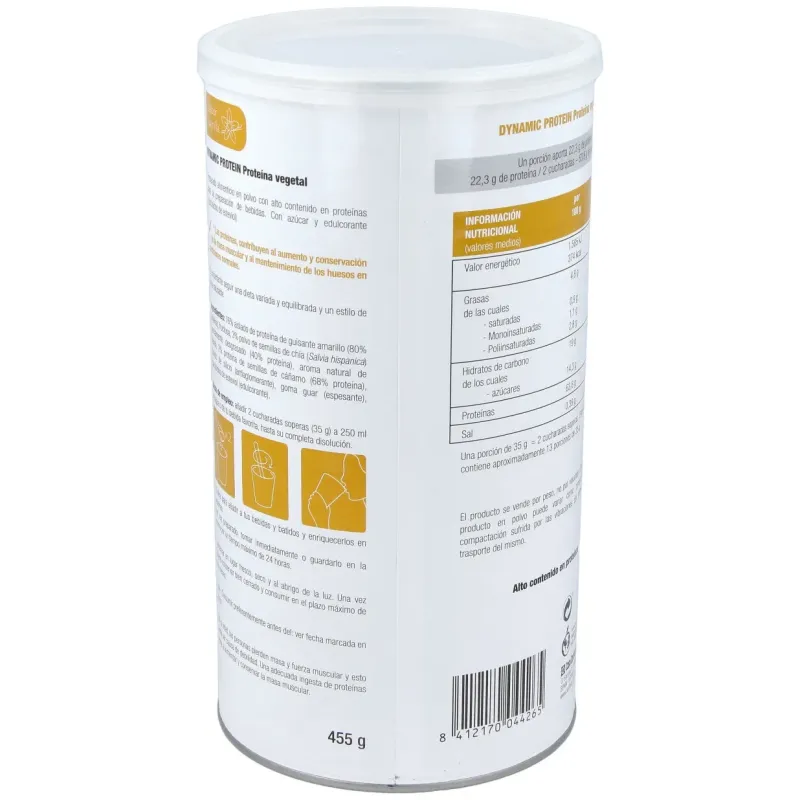Dynamic proteina vegetal vainilla 455gr. | Farmacia Barata