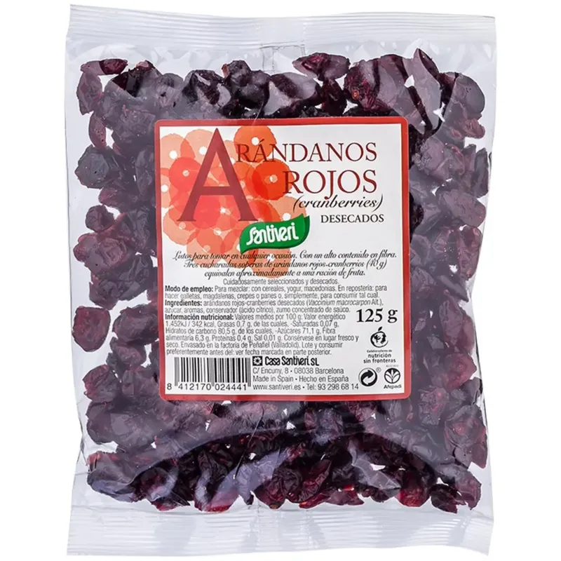 Santiveri arándanos rojos desecados 125g | Farmacia Barata