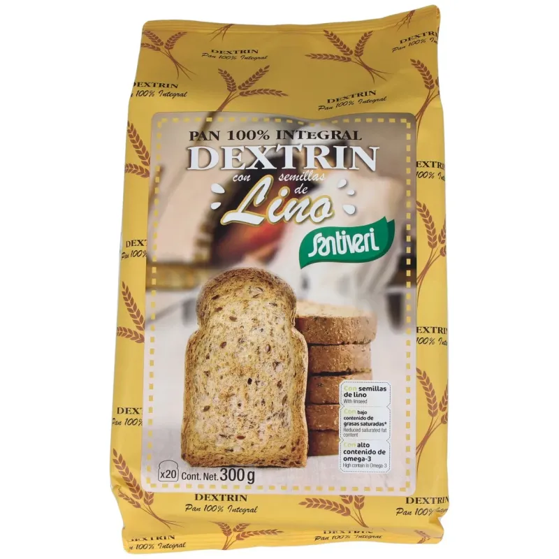 Dextrin pan integral dextrin santiveri con semillas de lino 300 | Farmacia Barata