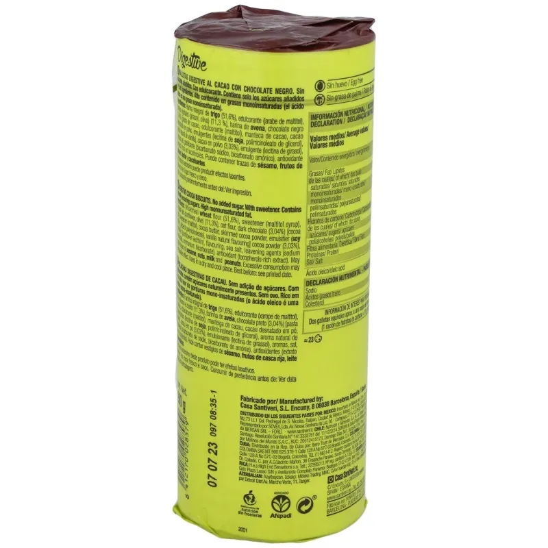 Galletas digestive cacao 0% azucares 200gr. | Farmacia Barata