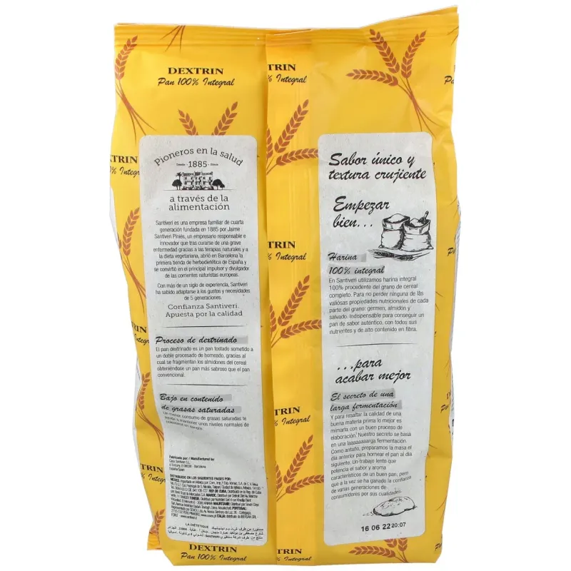 Dextrin pan integral dextrin santiveri con semillas de lino 300 | Farmacia Barata
