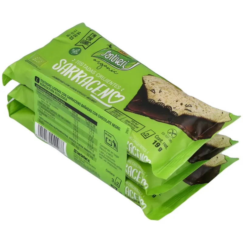 Tostadas trigo sarraceno choco negro 6ud. | Farmacia Barata