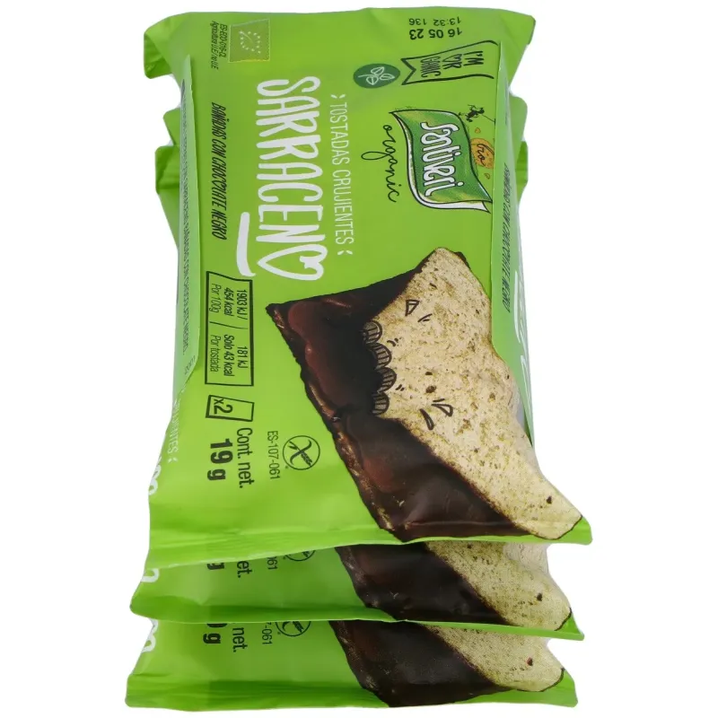 Tostadas trigo sarraceno choco negro 6ud. | Farmacia Barata