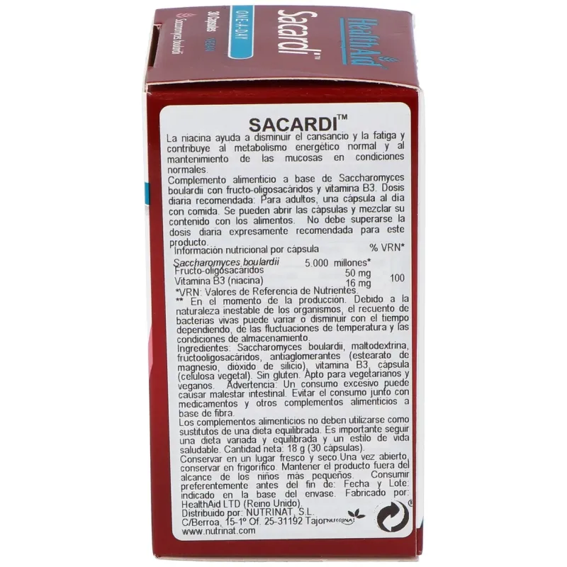 Sacardi (saccharomyces boulardii) 30vcaps. | Farmacia Barata