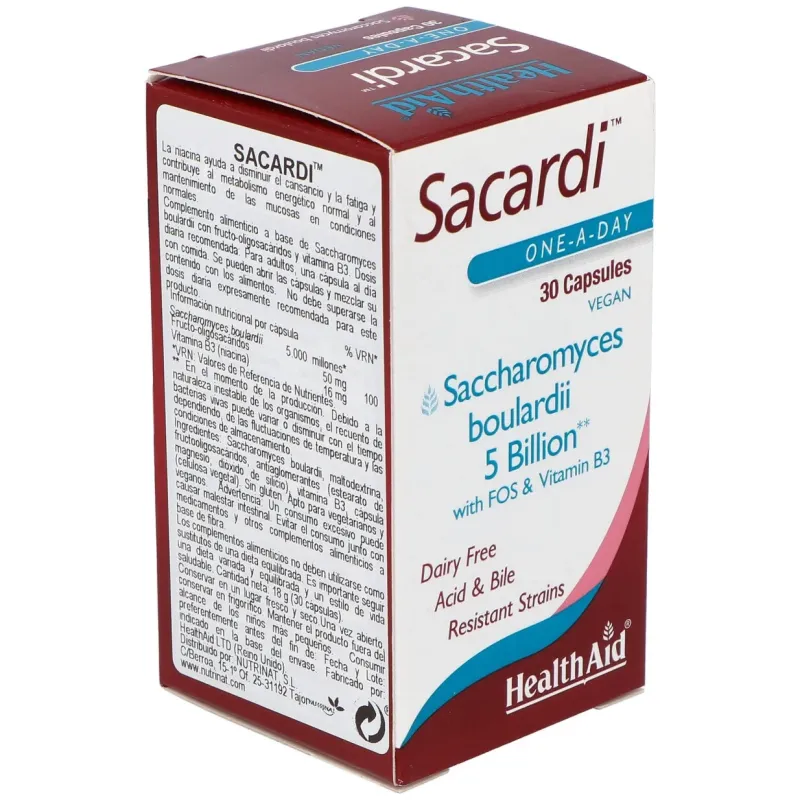 Sacardi (saccharomyces boulardii) 30vcaps. | Farmacia Barata
