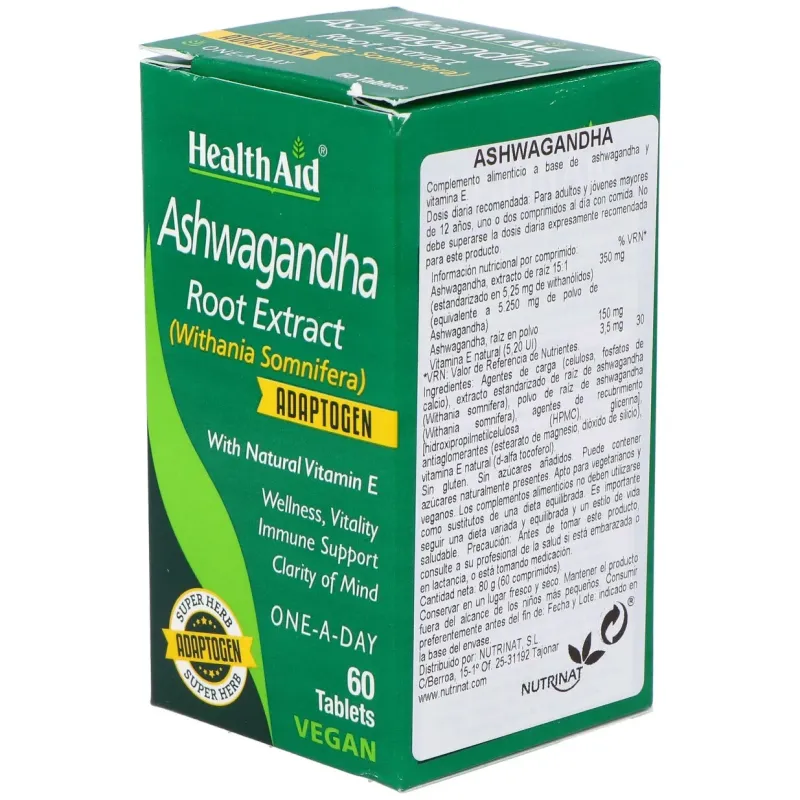 Healthaid ashwagandha 60caps | Farmacia Barata