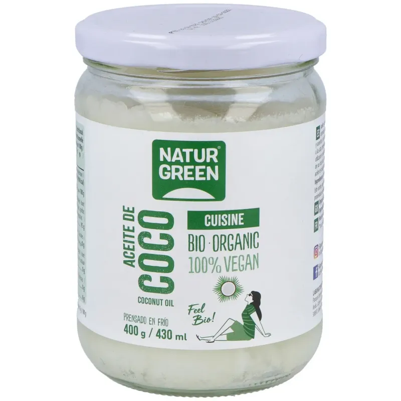 Naturgreen aceite de coco cuisine bio 430ml/400g | Farmacia Barata