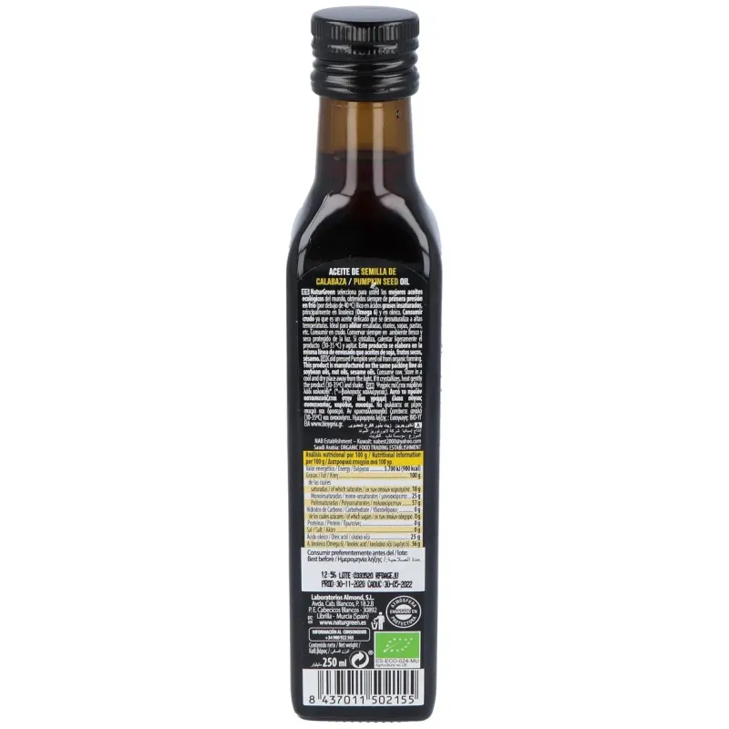Naturgreen aceite ecológico de semillas de calabaza 250 ml | Farmacia Barata