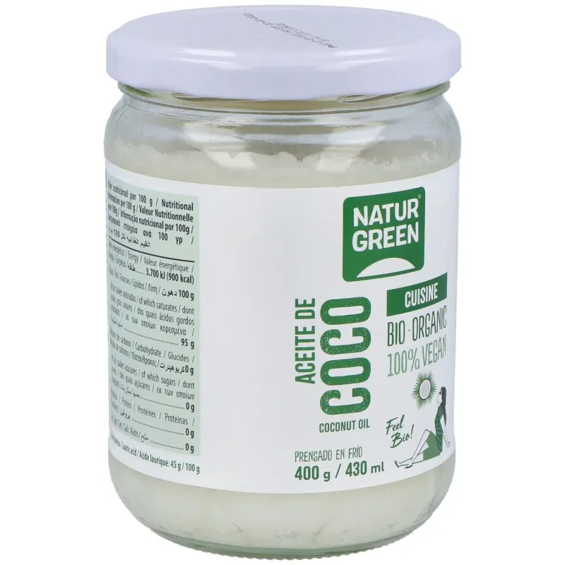 Naturgreen aceite de coco cuisine bio 430ml/400g | Farmacia Barata