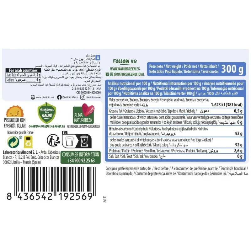 Naturgreen azúcar de coco bio 300g | Farmacia Barata
