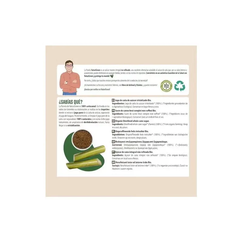 Naturgreen panela bio 500g | Farmacia Barata
