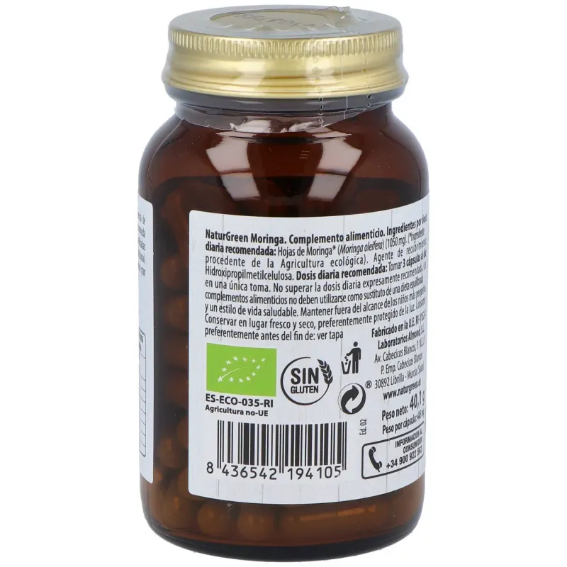 Naturgreen moringa bio 90 cápsulas | Farmacia Barata