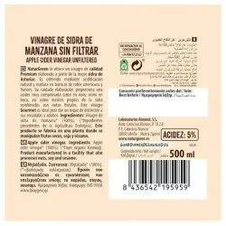 Naturgreen vinagre de sidra de manzana sin filtrar bio 500ml | Farmacia Barata