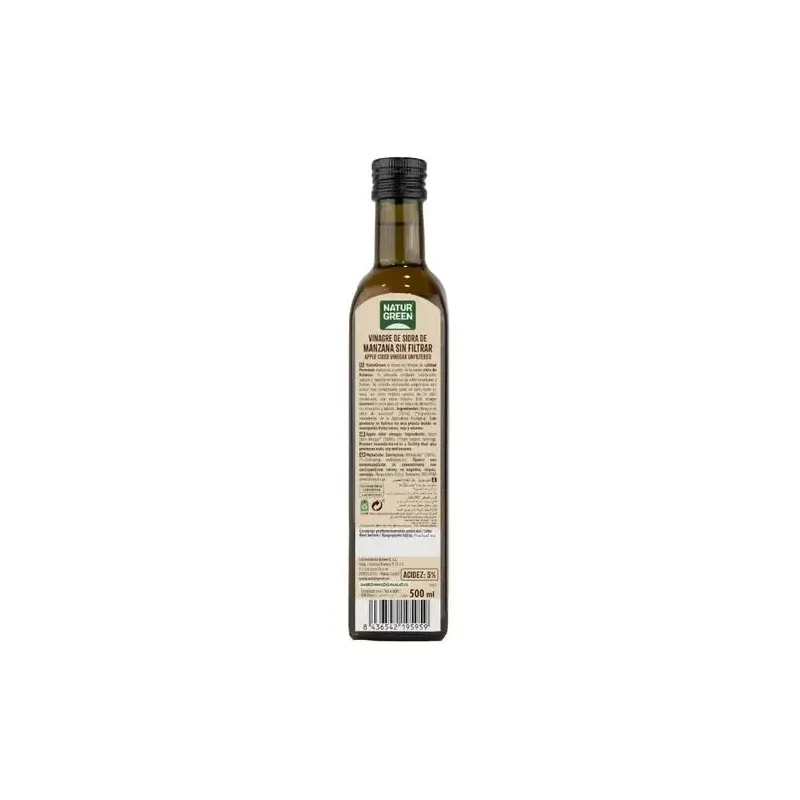 Naturgreen vinagre de sidra de manzana sin filtrar bio 500ml | Farmacia Barata