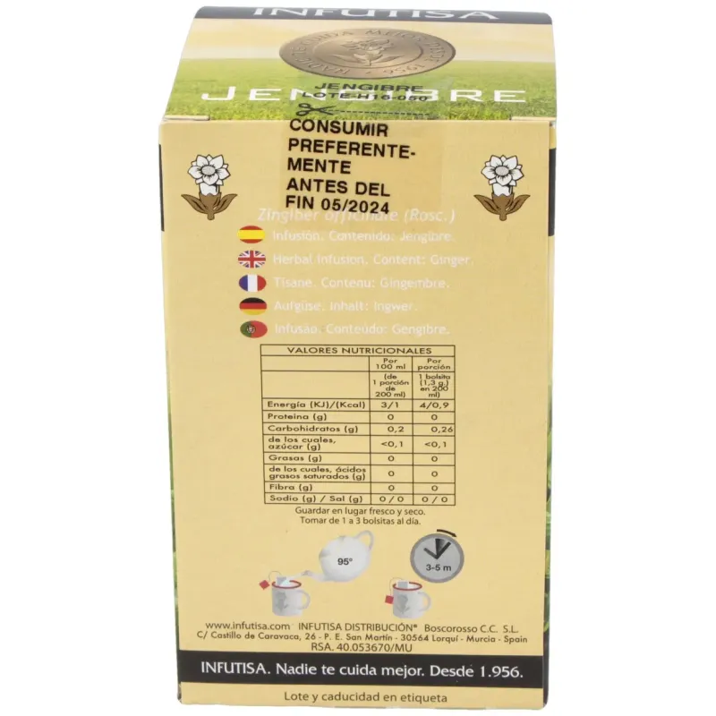 Infutisa jengibre infusion 25uds | Farmacia Barata