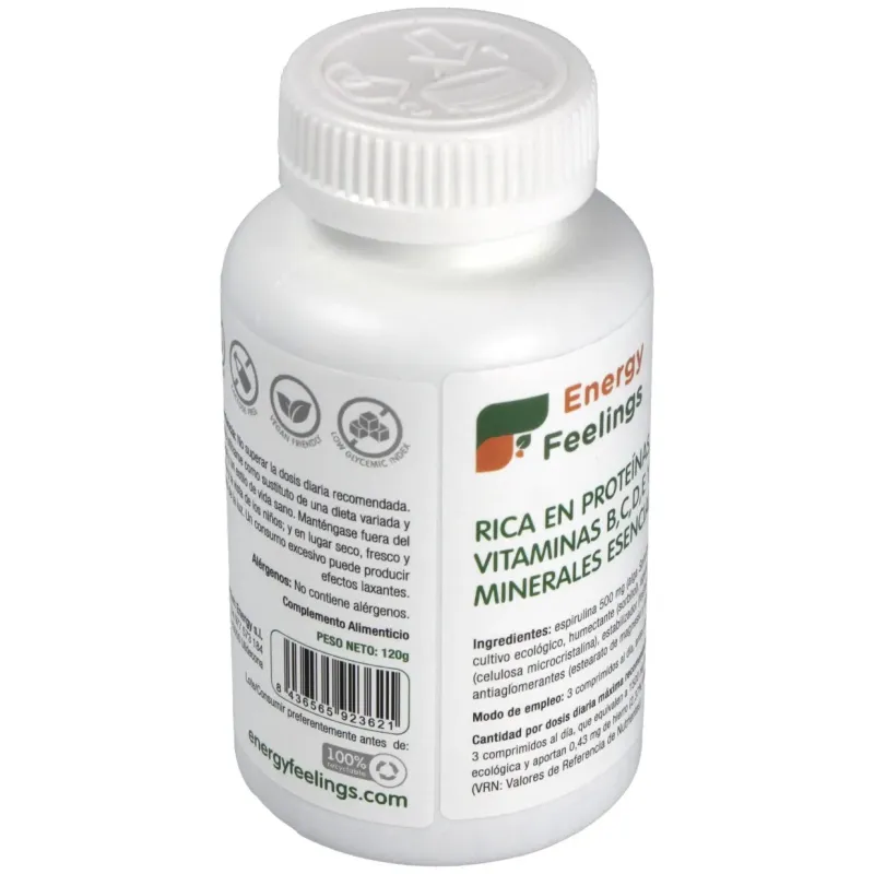 Energy feelings energy spirulina 120comp | Farmacia Barata