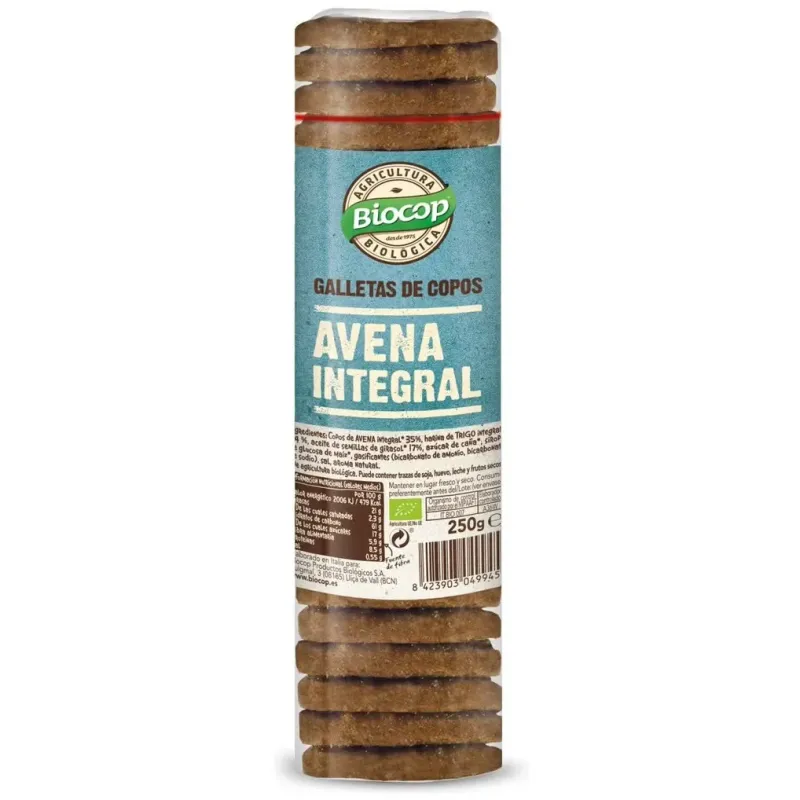 Galletas de avena integral con canela 250gr. bio | Farmacia Barata